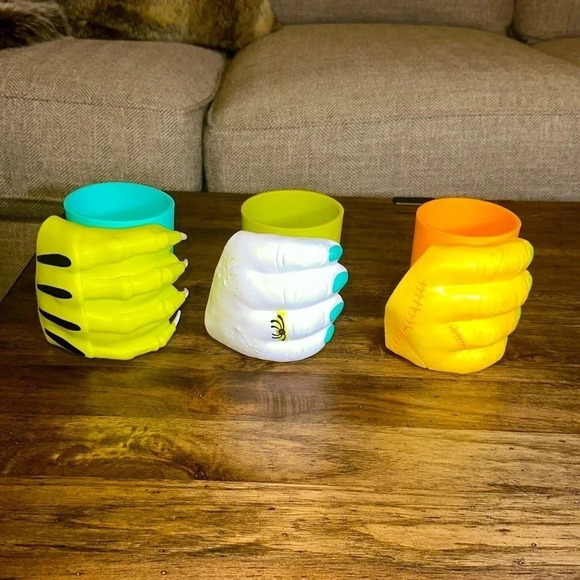 VTG 7CT ASST. hallmark halloween creature monster can cup holder frank & fright - Picture 3 of 17